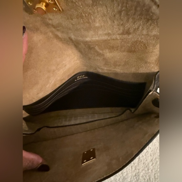 Ralph Lauren Dark Brown Croc Embossed Clutch - Picture 6 of 9